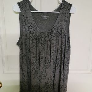 Womens Grey and black floral rose shirt